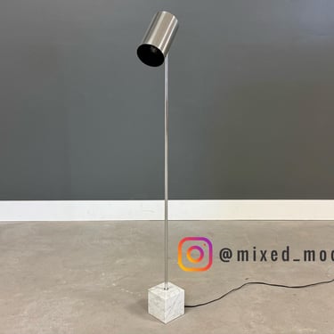 Robert Sonneman Style Chrome and Marble Floor Lamp 
