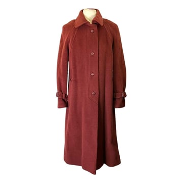 Vintage 50s 60s Furlaine Worumbo Clay Pink Red Mohair Wool Coat Overcoat Retro 