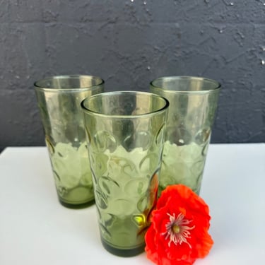 Green Thumbprint Glasses (Set of 3)