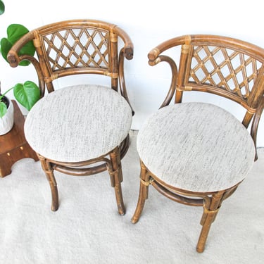 Bamboo Wicker Chairs Set of 2 