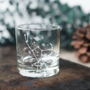 Orion Constellation Lowball Glass for Whiskey or Cocktails 
