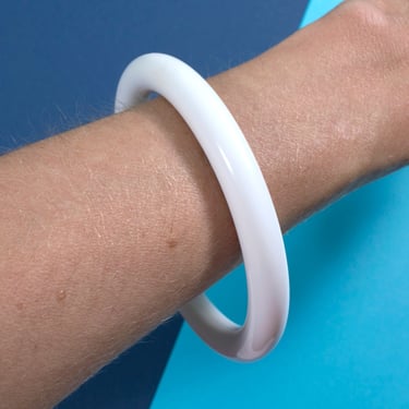 The Perfect Complimentary White Rounded Statement Bangle Bracelet 