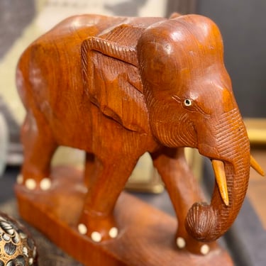 Large carved wooden elephant
