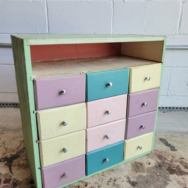 Homemade 12 Drawer Painted Chest