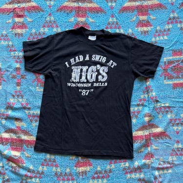 Vintage 1987 Swig at Nigs Wisconsin Dells Shirt 