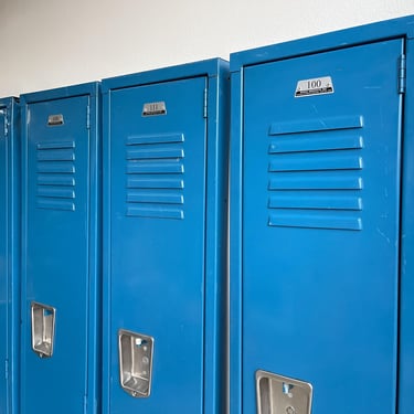 Vintage Blue Locker Door SOLD SEPARATELY Metal Locker Door School Locker Door Gym Kids Room Entryway Magnet Magnetic Display Industrial 