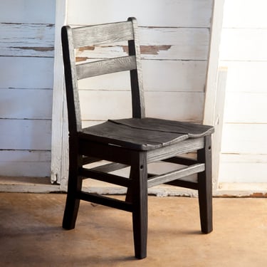 1940s Texana Black Yakisugi School Chair 