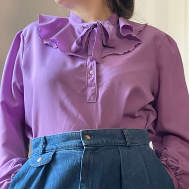 80's Blouse in Pastel Purple ~ Plus Size 