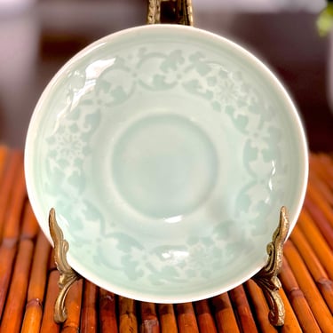 VINTAGE: Celadon Glazed Ceramic Saucer Plate - Asian Tableware - SKU 
