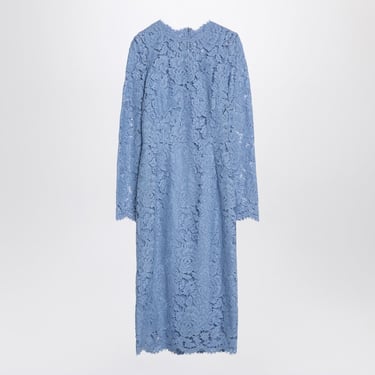 Dolce&Gabbana Light Blue Lace Sheath Midi Dress Women