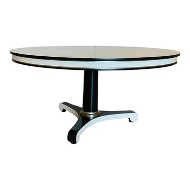 Jonathan Charles Modern Biedermeier Style Black and White Wood Reimagined Dipole Dining Table