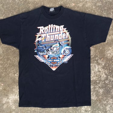 Vintage 90s Harley Davidson Motorcycles 1991 3D Emblem San Diego California Biker Tee T-Shirt L/XL 