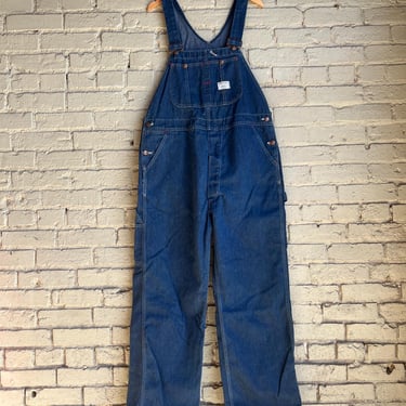 Vintage 40s 50s Sanforized Denim Overalls Distressed Worn