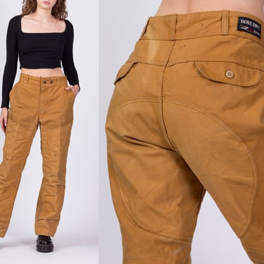 60s 70s Redhead Duck Canvas Hunting Pants - Men's Large, 36" | Vintage Unisex Bone Dry Tan High Waist Outdoor Trousers 