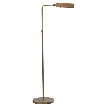 Midcentury Patinated Brass Adjustable Pharmacy Floor Lamp