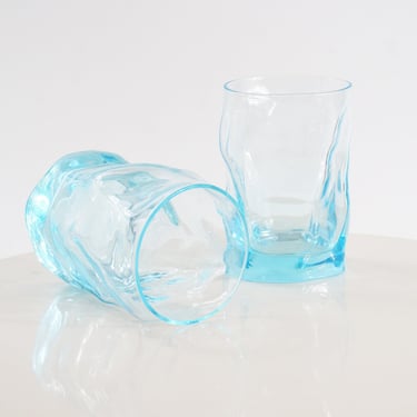 Blue Crinkle Glass 