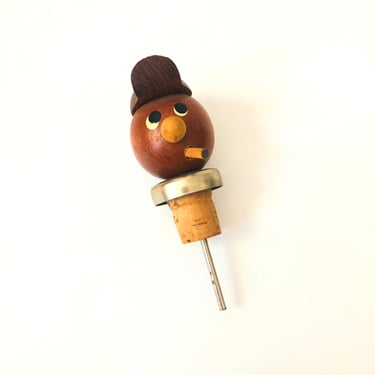 Danish Teak Head Bottle Stopper 