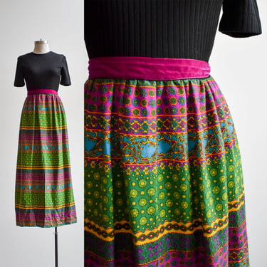 1970s Floral Skirt Maxi Dress 