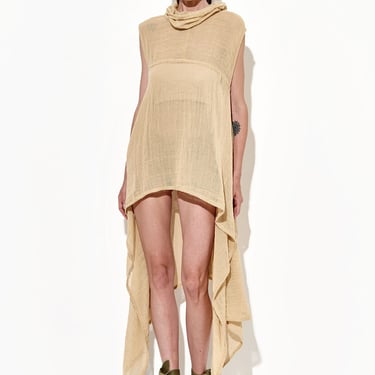 High Low Draped Neck Gauze Tunic