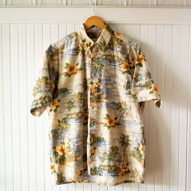 1980s Pierre Cardin Hawaiian Button Down XL