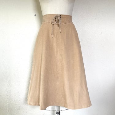 1970s Corset waist corduroy a-line skirt 