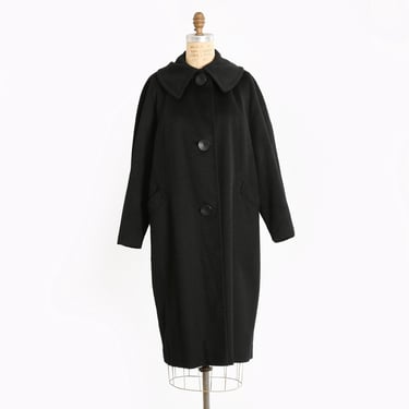 Forstmann wool coat | Vintage 50s black wool coat 