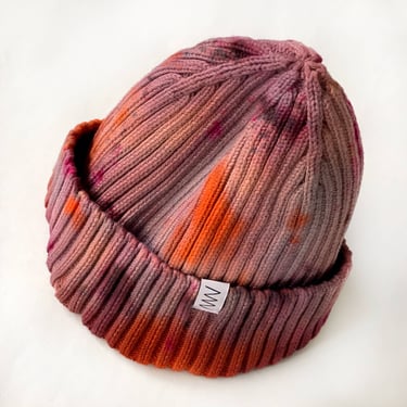 Brunette Hand-dyed Beanie Hat