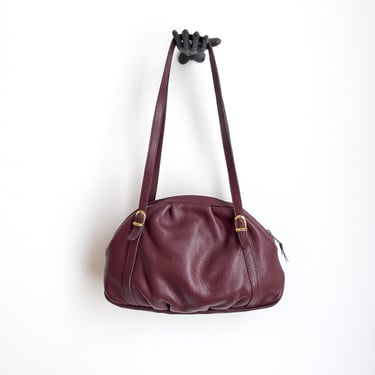 large leather purse 70s 80s vintage Etienne Aigner oxblood cordovan leather bag 