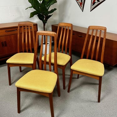 Set Of 4 Mid Century Modern Teak Dining Chairs By Benny Linden 