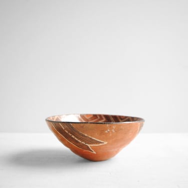 Vintage Ecuadorian Handmade Pottery Bowl 6.5" 