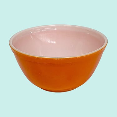Vintage Pyrex Bowl Retro 1960s Mid Century Modern + Orange + 402 + Size 1.5 Quart + Ceramic + Reverse Primary Colors + MCM Kitchen + Storage 