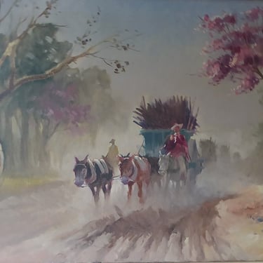 Latin American Art 1959 “PALO BORRACHO” by A. Osorio Luque O/C Painting Tucuman, Argentina