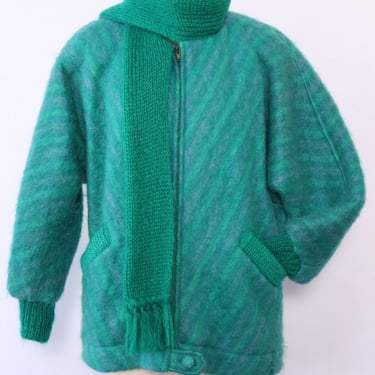 Donegal Fern Green Mohair Jacket S/M