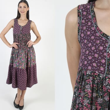 Young Dimensions India Sundress, Saks 5th Avenue Vintage Dress, Belle France Cottage Midi 