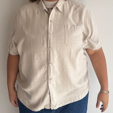 Vintage - Silk Tan Button Down (2X/3X)
