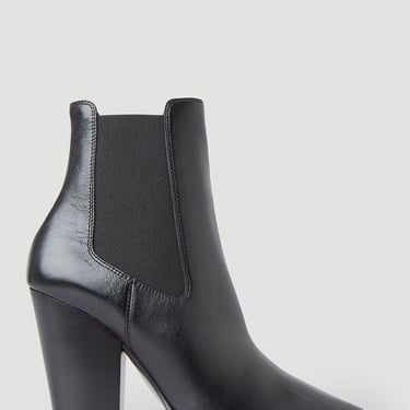 Saint Laurent Women Theo Ankle Boots In Black
