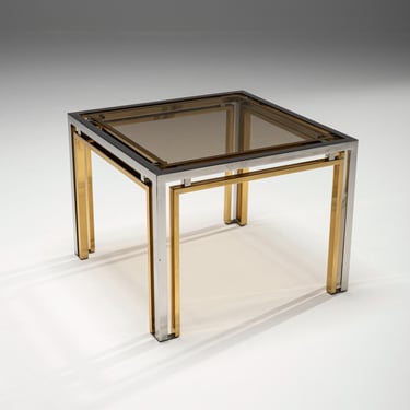 Brass & Chrome Coffee Table by Romeo Rega, Italy, 1970s 