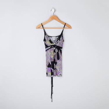 Vintage Y2k Strappy Printed Top - 