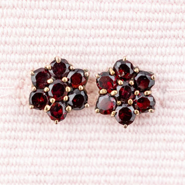 Antique Garnet Floral Earrings