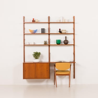 Danish mid century wall unit with a desk shelf, 1960s 
