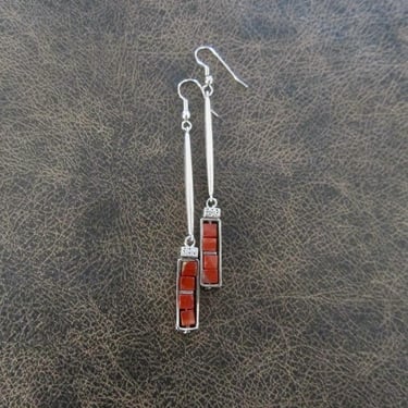 Red jasper and antique silver earrings 5 