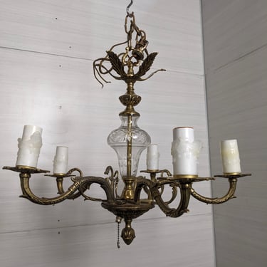 Vintage Spanish Style Brass Chandelier 17 x 17