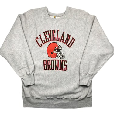 Vintage 80s/90s MacGregor Sand-Knit Cleveland Browns Football Reverse Weave Crewneck Sweatshirt Pullover Size Large 