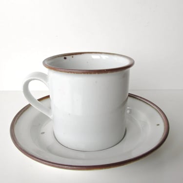 Dansk Brown Mist Cup And Saucer By Niels Refsgaard Denmark, Scandinavian Coffee Cup Set, Danish Modern Mug 