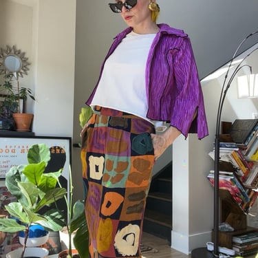 VTG Printed Rayon Skirt 