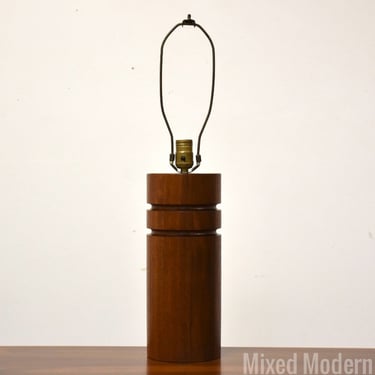 Walnut Mid Century Table Lamp 