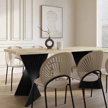 Luxury Solid Teak Dining Table - Modern Simplicity, Durable Build, Handmade 