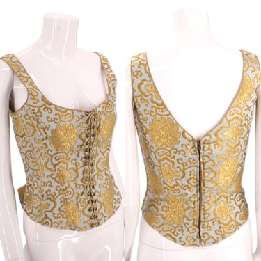90s lace up brocade boned corset top 4 / vintage 1990s designer GiGi Clark Oroborus fitted bustier top 