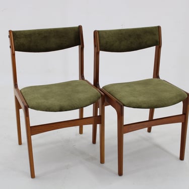 1960s Pair of  Danish Teak Dining Chairs, Restored / Vintage Dining Chairs 