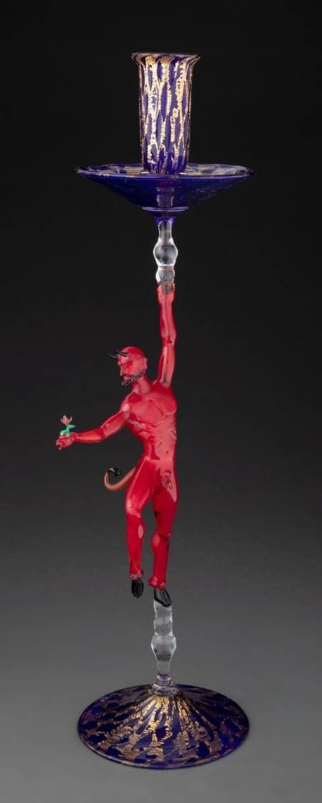 Lucio Bubacco Signed Devil with Rose Murano Art Glass Erotic | Lynx ...